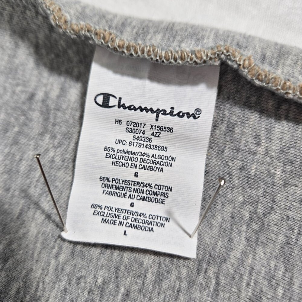 Y2K CHAMPION Streetwear TAN Spell Out Teddy Half Zip Sherpa Hoodie Men's Size L. - Picture 13 of 17